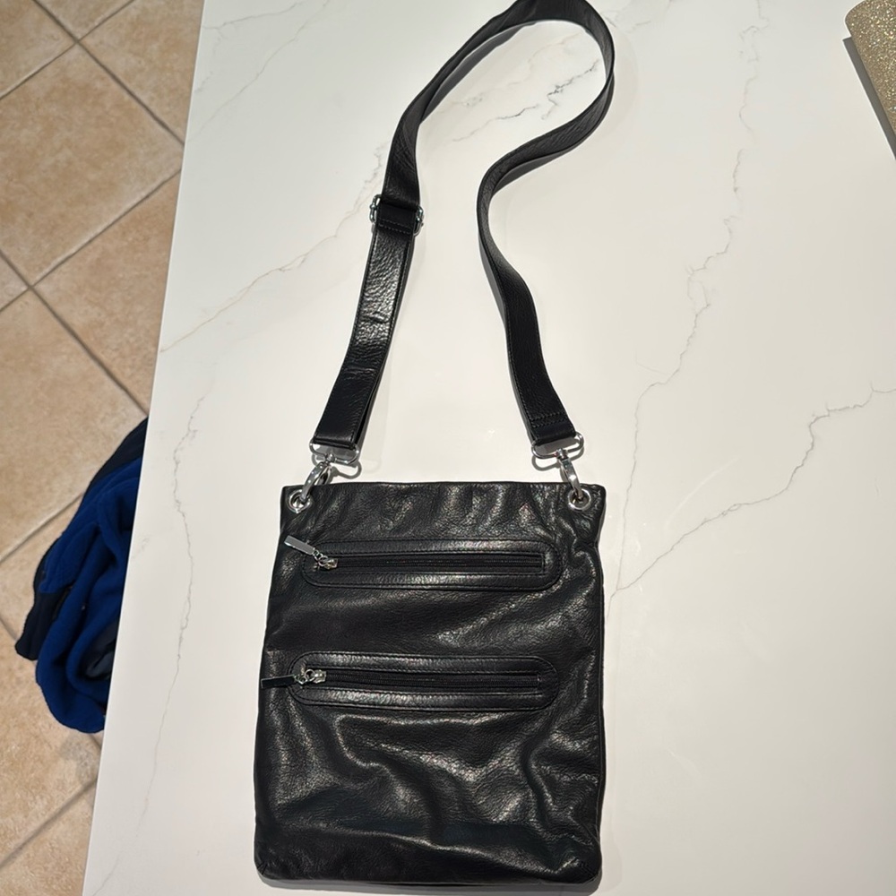 Margot black leather cross body